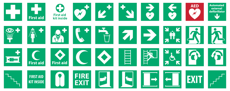 First-Aid - Vector safety signs